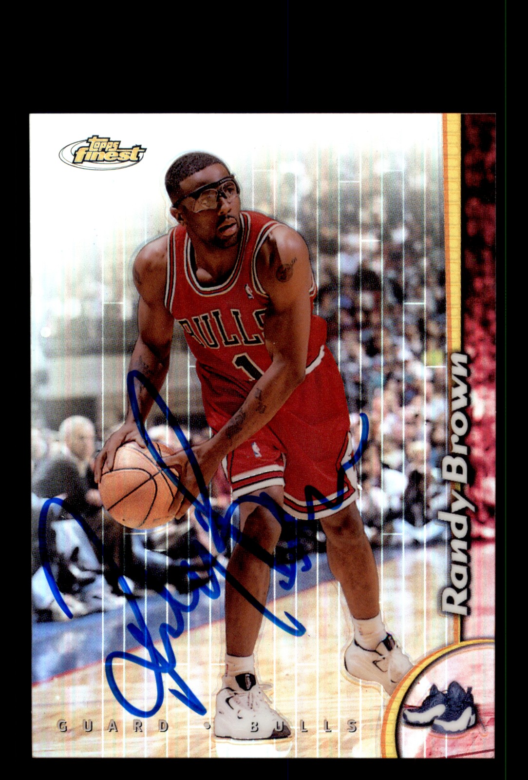 Signed Basketball Card Auto Randy Brown 1998-99 Finest #151 Bulls Refractor