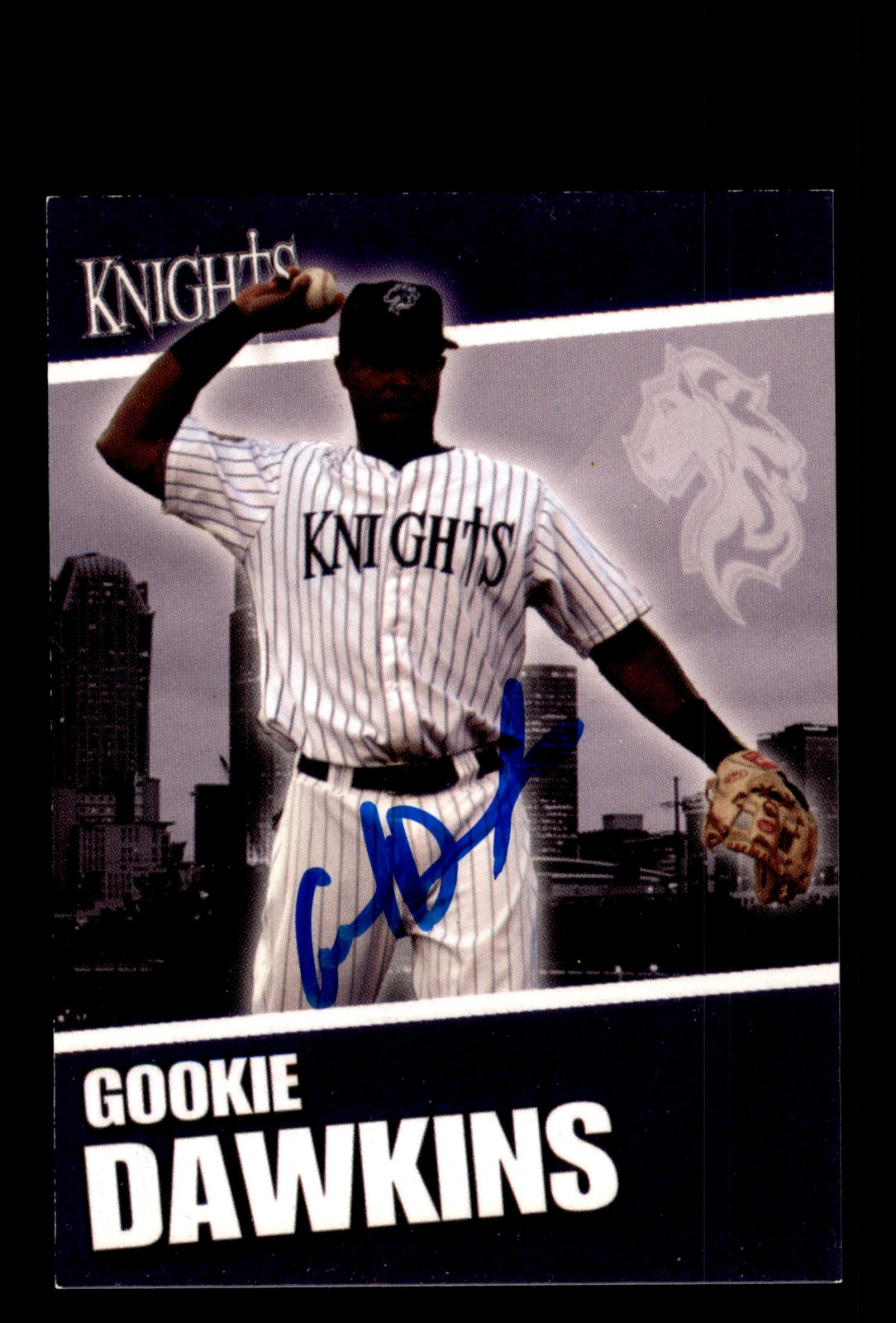 Signed Baseball Card Auto Gookie Dawkins 2008 Charlotte Knights
