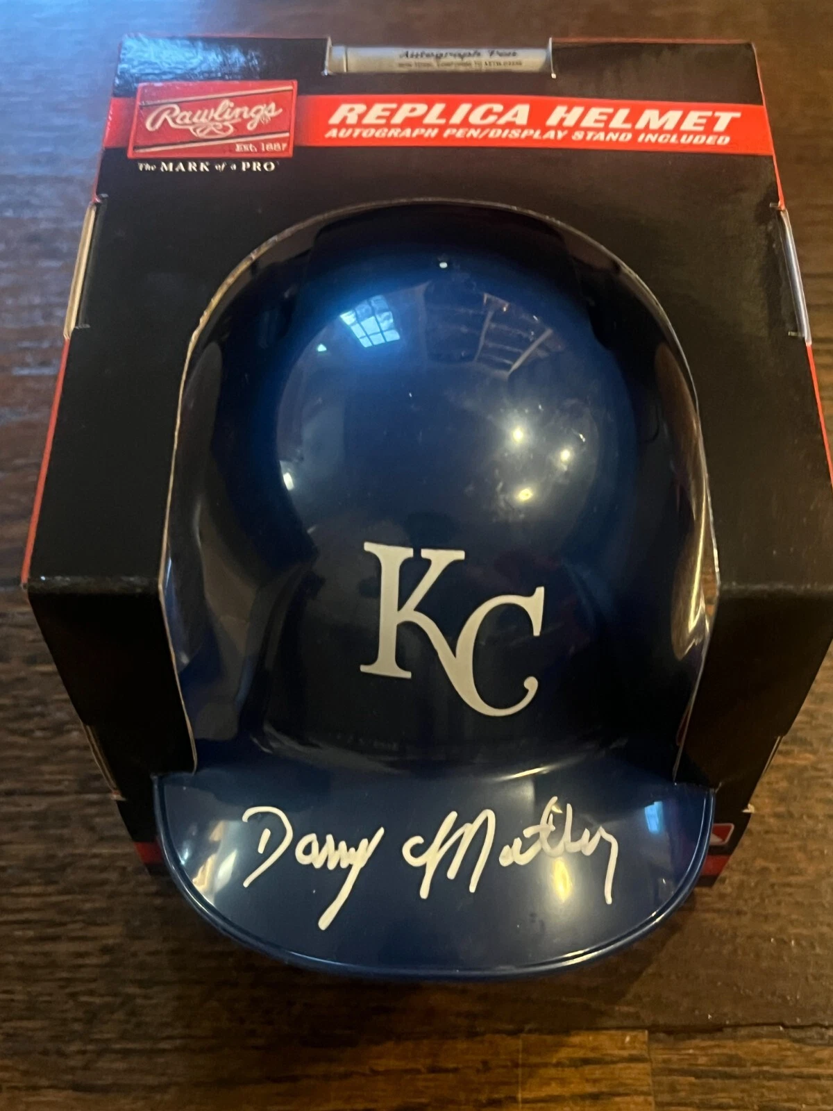 DARRYL MOTLEY SIGNED MINI BASEBALL BATTING HELMET KANSAS CITY ROYALS BAS COA