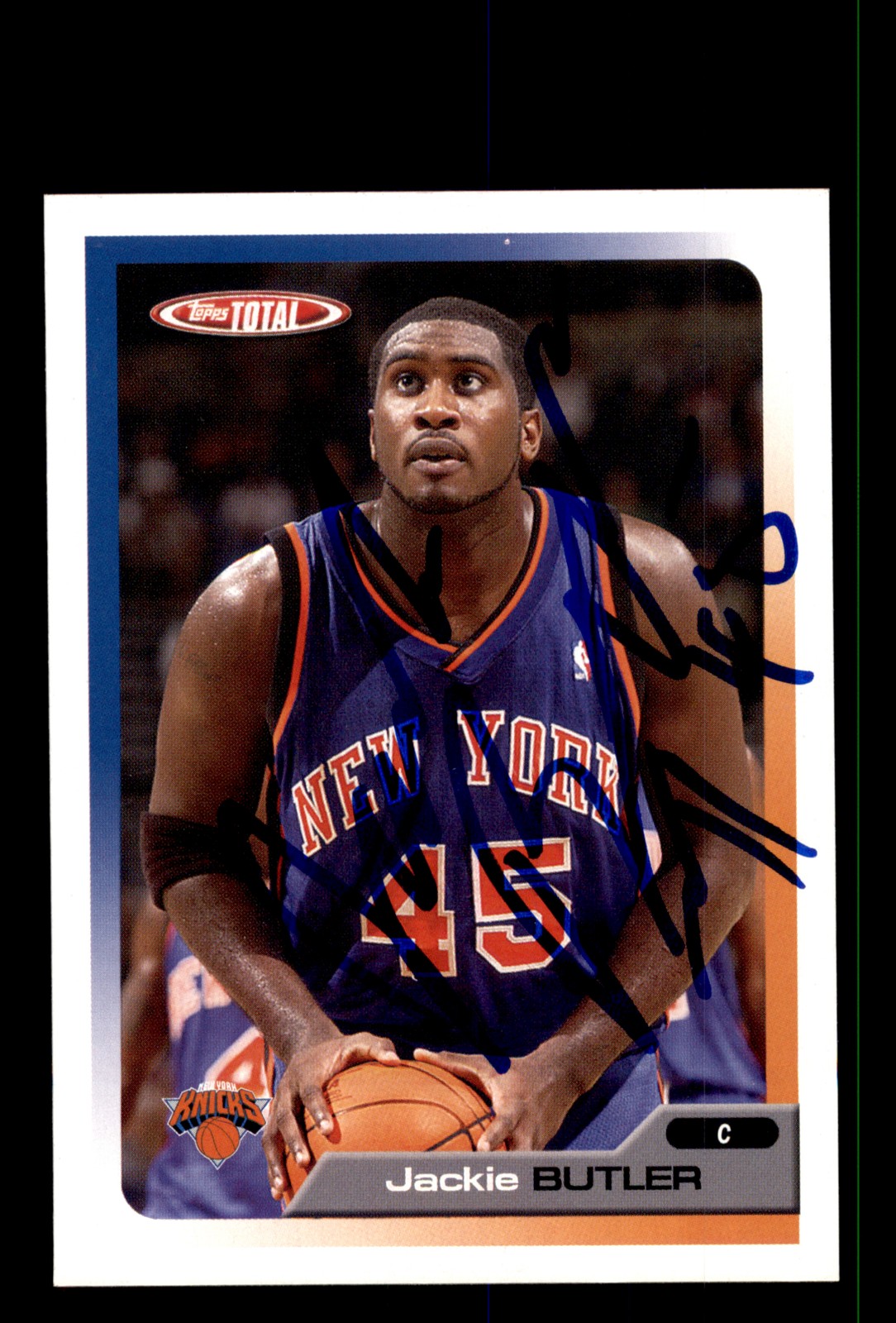 Signed Basketball Card Auto Jackie Butler 2005-06 Topps Total #184 Knicks