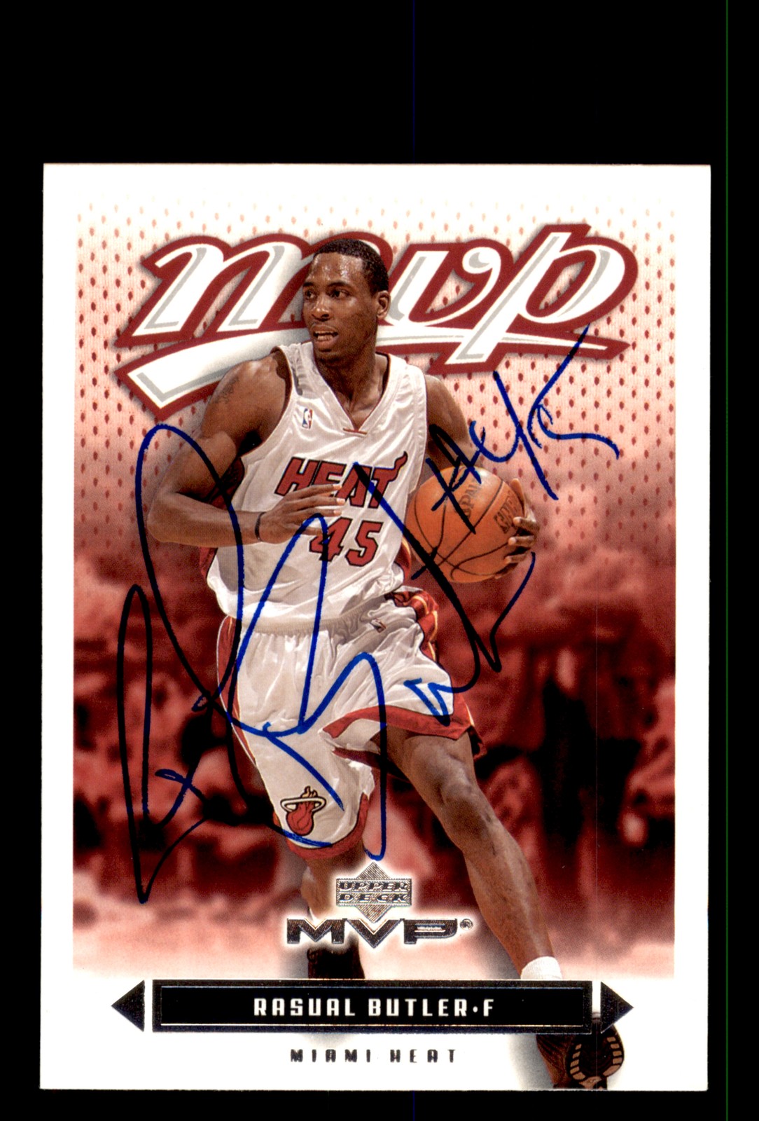 Signed Basketball Card Auto Rasual Butler 2003-04 Upper Deck MVP #89 Miami Heat