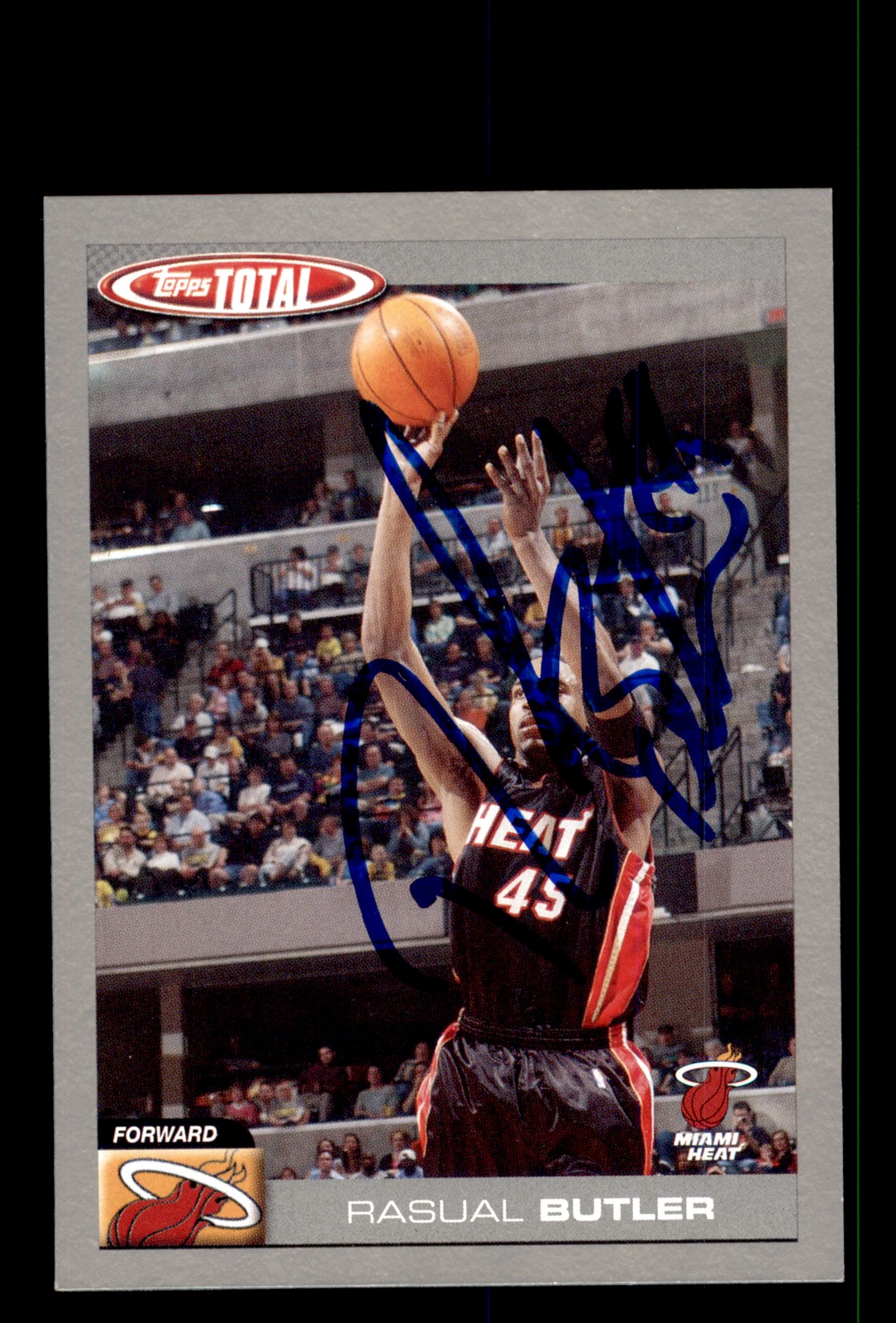 Signed Basketball Card Auto Rasual Butler 2004-05 Topps Total #91 Heat Silver