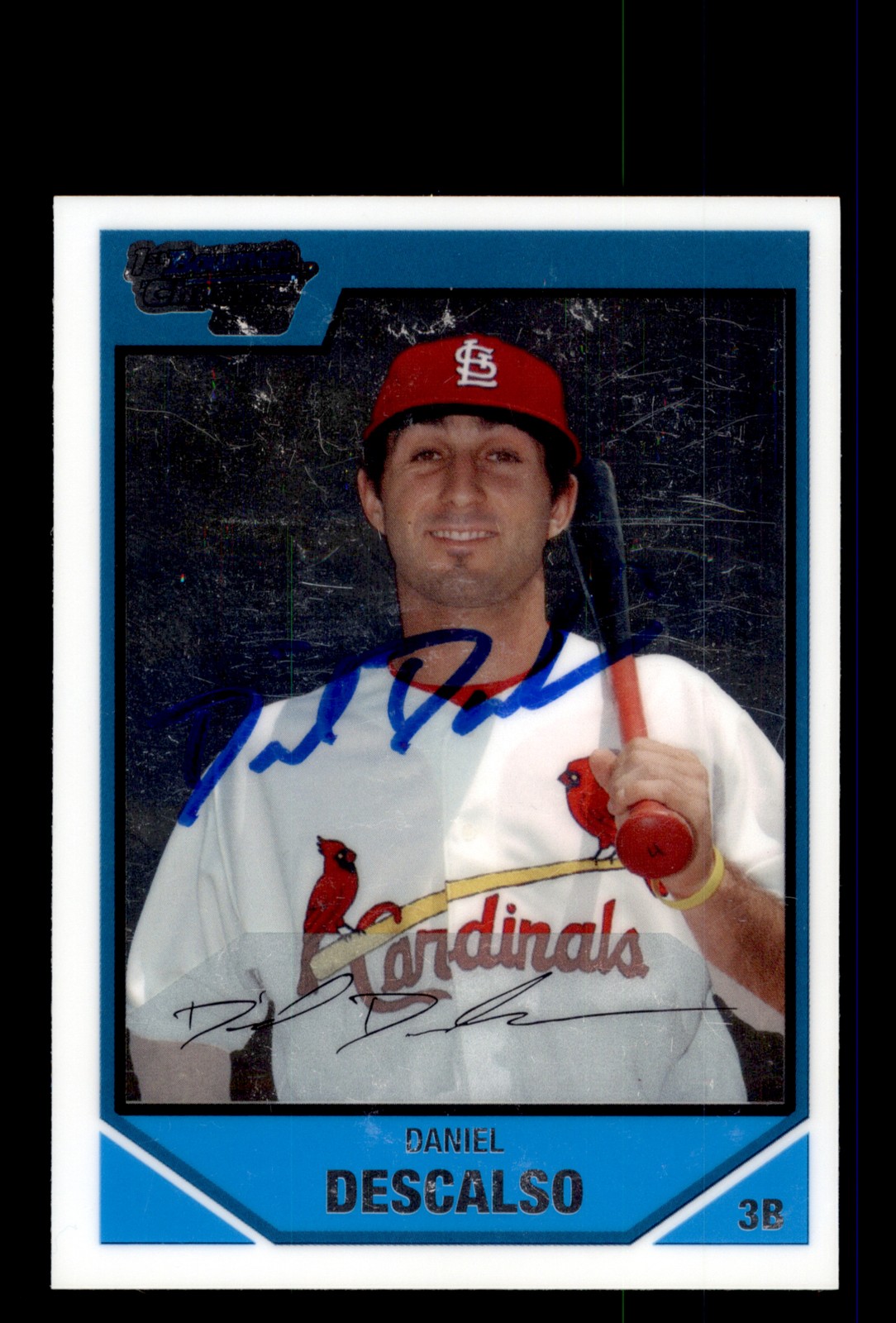 Signed Baseball Card Auto Daniel Descalso 2007 Bowman Chrome #BDPP42 Cardinals