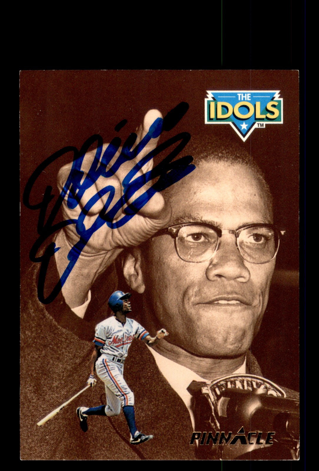 Signed Baseball Card Auto Delino DeShields IDOL 1993 Pinnacle #302 Expos
