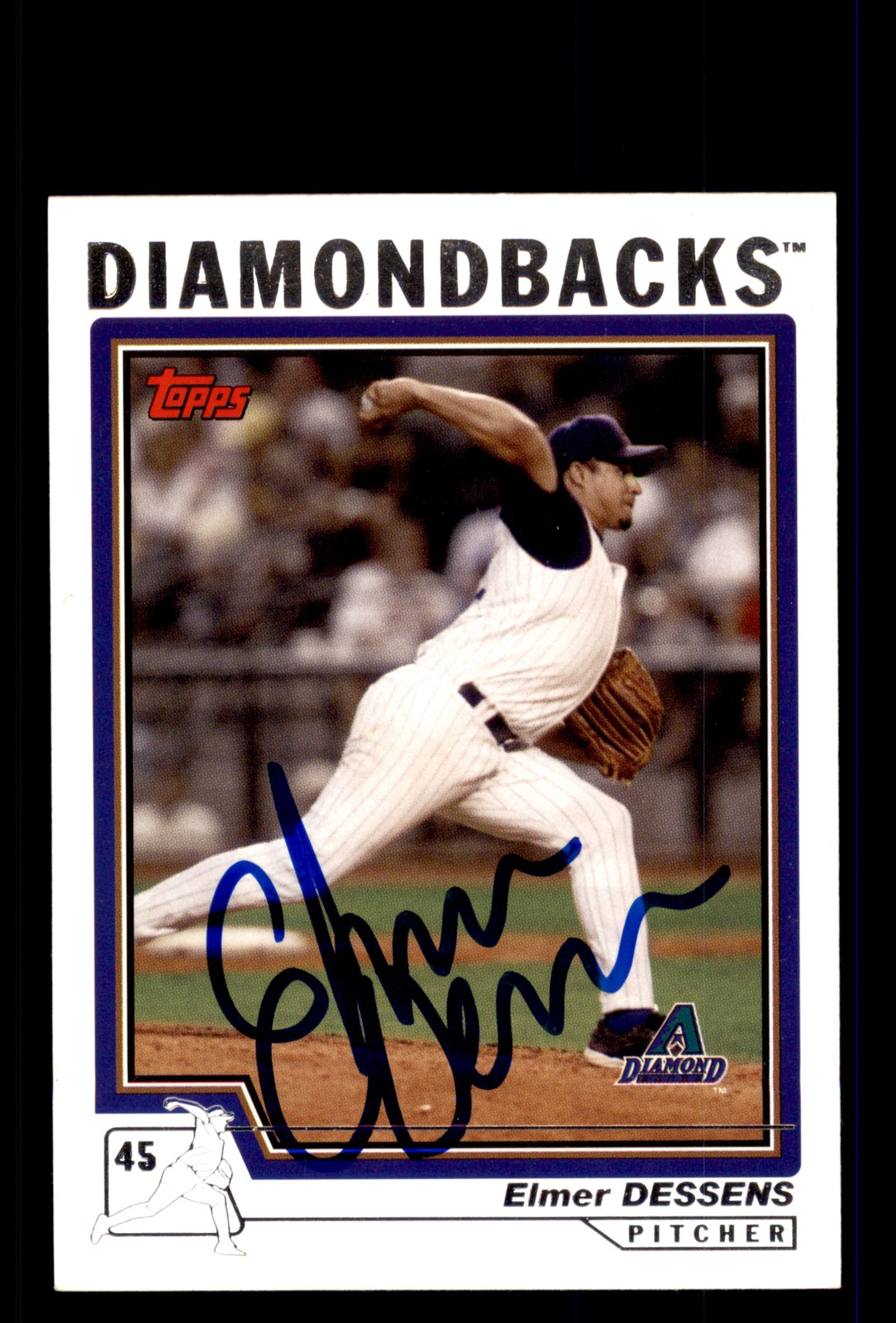 Signed Baseball Card Auto Elmer Dessens 2004 Topps #396 Arizona Diamondbacks