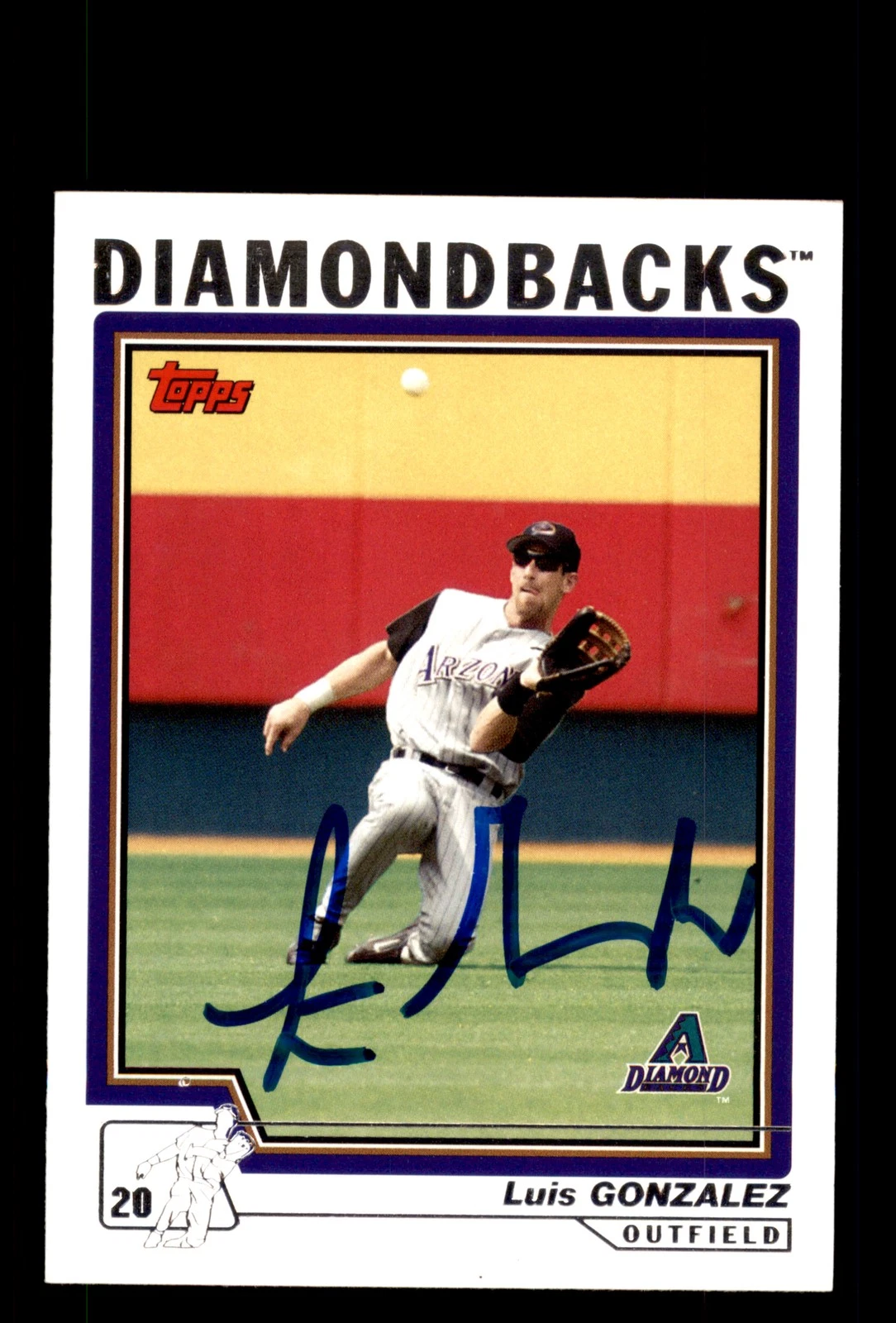 Signed Baseball Card Auto Luis Gonzalez 2004 Topps #475 Arizona Diamondbacks