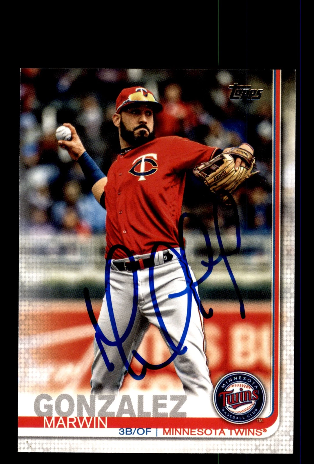 Signed Baseball Card Auto Marwin Gonzalez 2019 Topps #US110 Twins