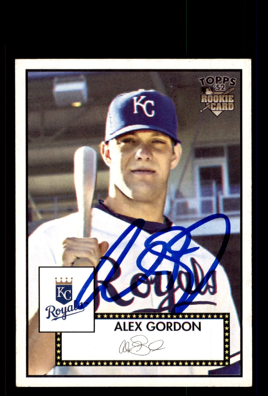 Signed Baseball Card Auto Alex Gordon 2007 Topps '52 Rookies #15 Royals