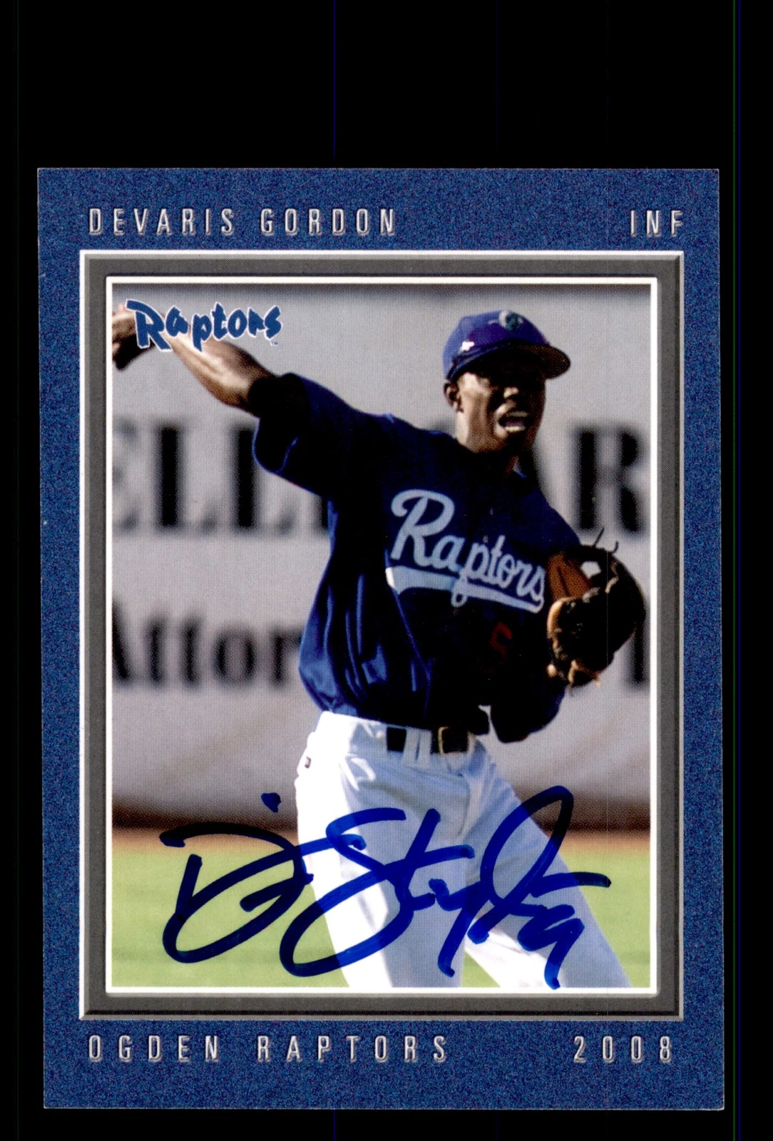 Signed Baseball Card Auto Devaris Dee Gordon 2008 Grandstand Ogden Raptors RC