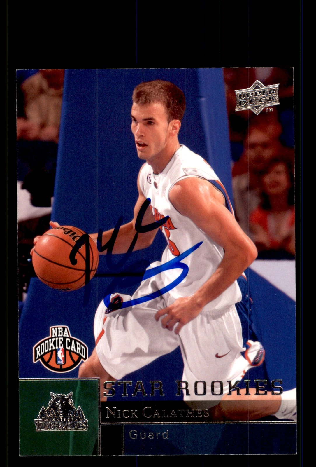 Signed Basketball Card Auto Nick Calathes 2009-10 Upper Deck #221 Timberwolves