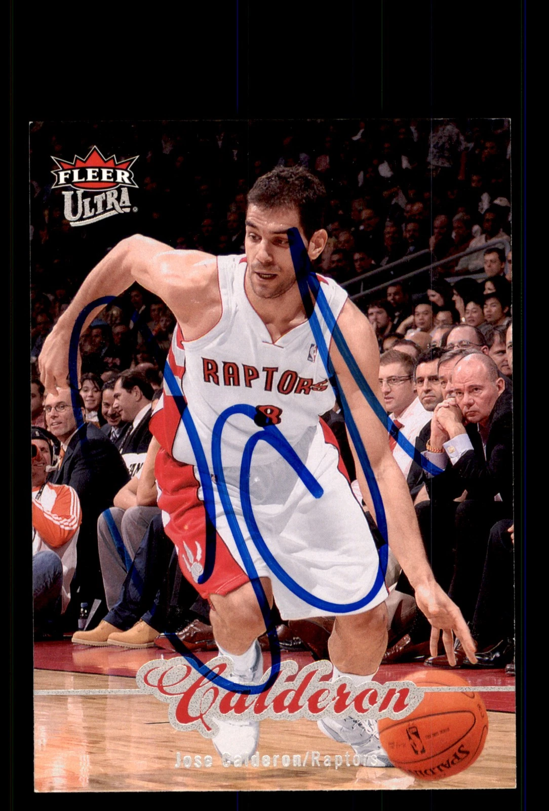 Signed Basketball Card Auto Jose Calderon 2007-08 Ultra #188 Toronto Raptors