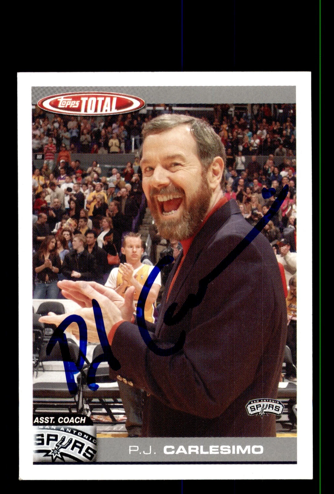 Signed Basketball Card Auto P.J. Carlesimo 2004-05 Topps Total #412 Spurs