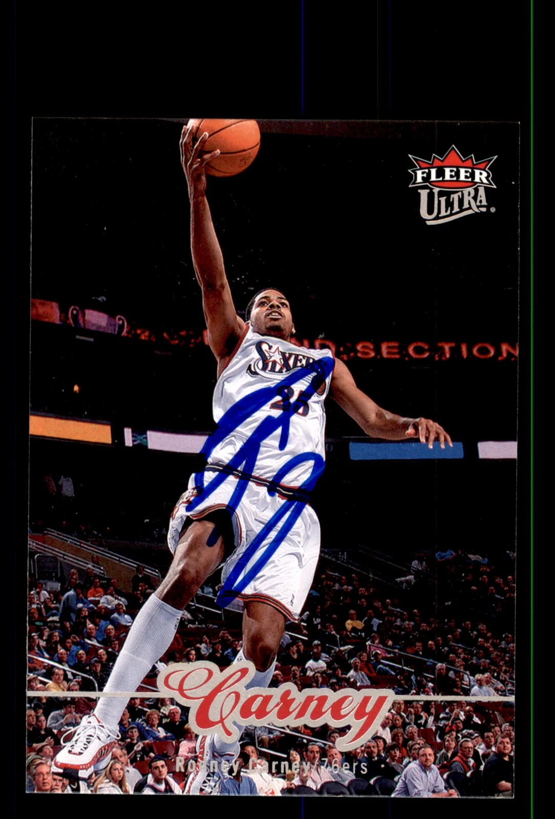 Signed Basketball Card Auto Rodney Carney 2007-08 Ultra #144 Philadelphia 76ers