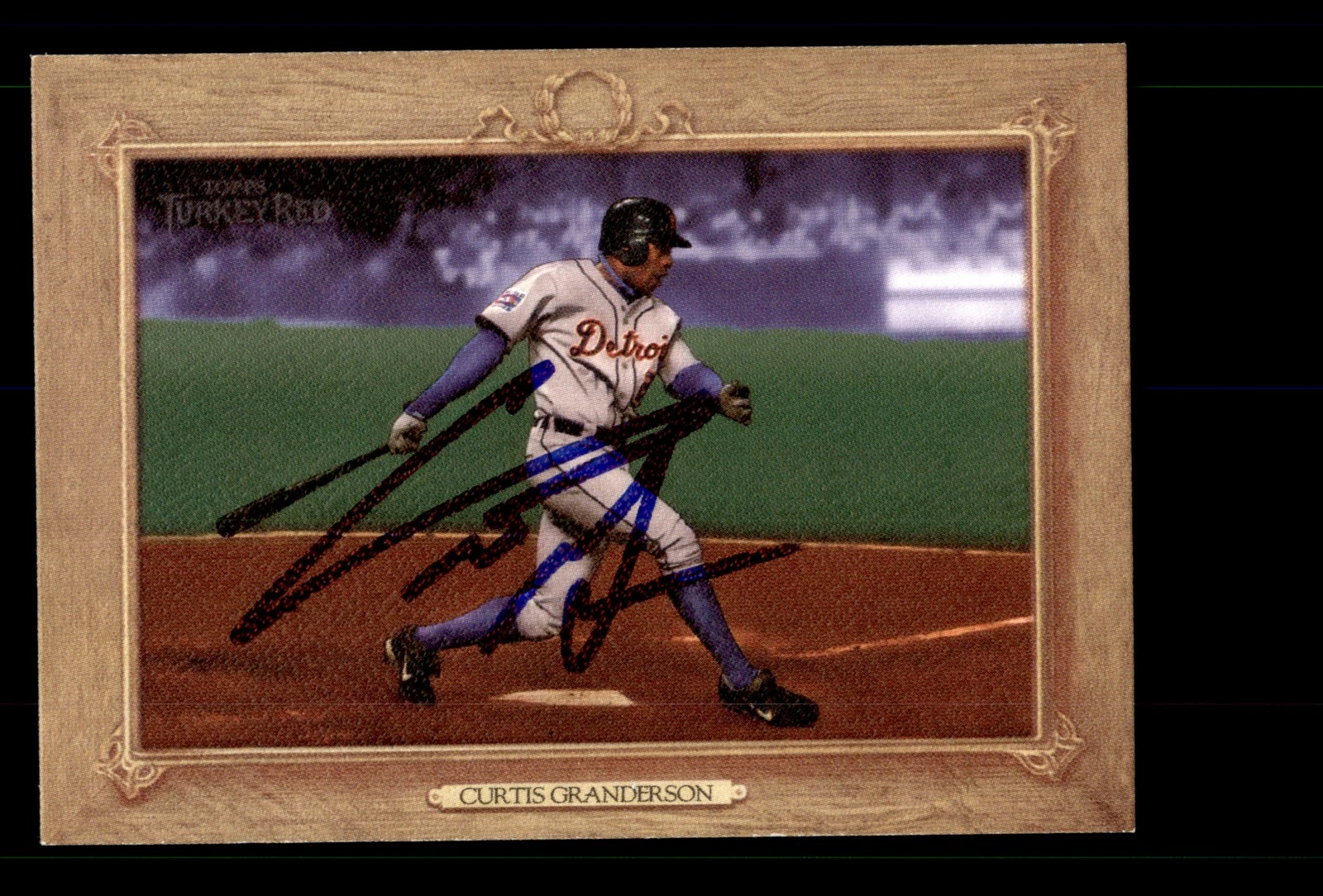 Signed Baseball Card Auto Curtis Granderson 2007 Topps Turkey Red #79 Tigers