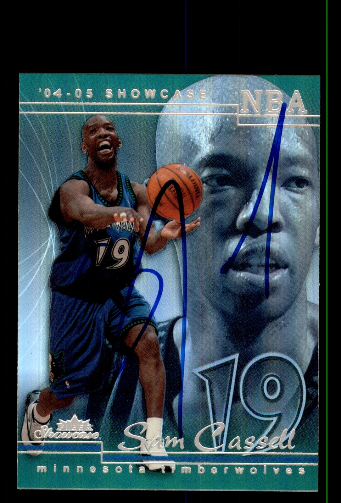 Signed Basketball Card Auto Sam Cassell 2004-05 Fleer Showcase #6 Timberwolves