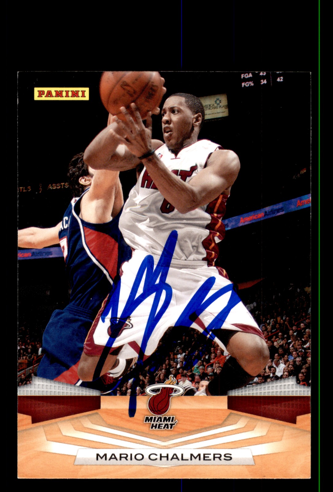 Signed Basketball Card Auto Mario Chalmers 2009-10 Panini #131 Miami Heat
