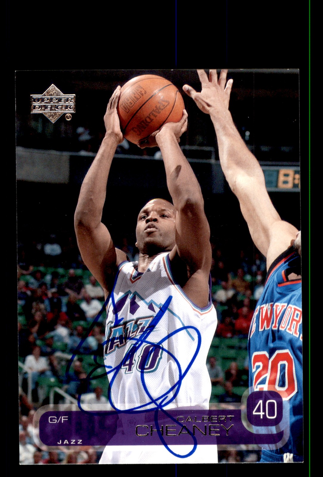 Signed Basketball Card Auto Calbert Cheaney 2002-03 Upper Deck #381 Utah Jazz