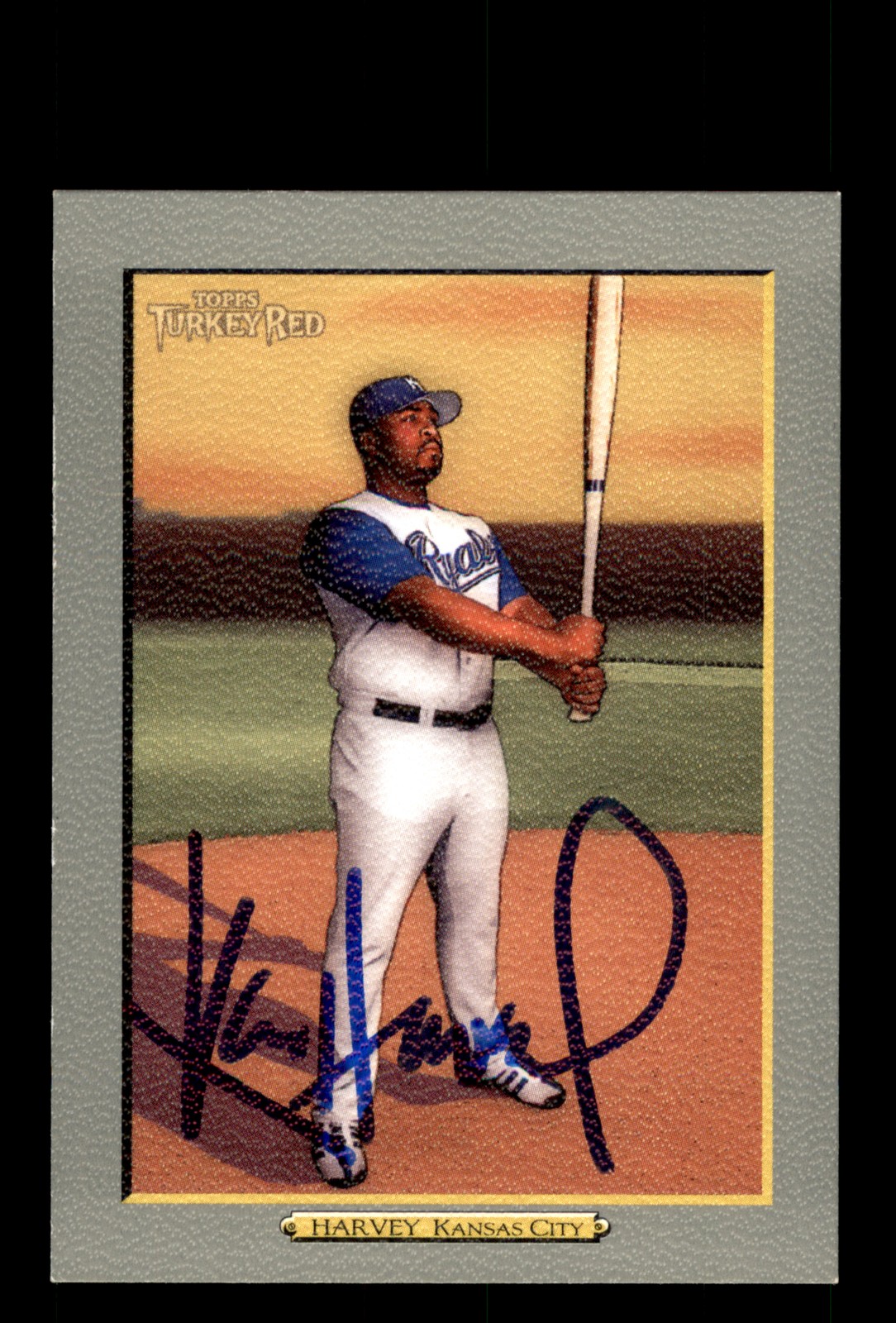 Signed Baseball Card Auto Ken Harvey 2005 Topps Turkey Red #207 Royals