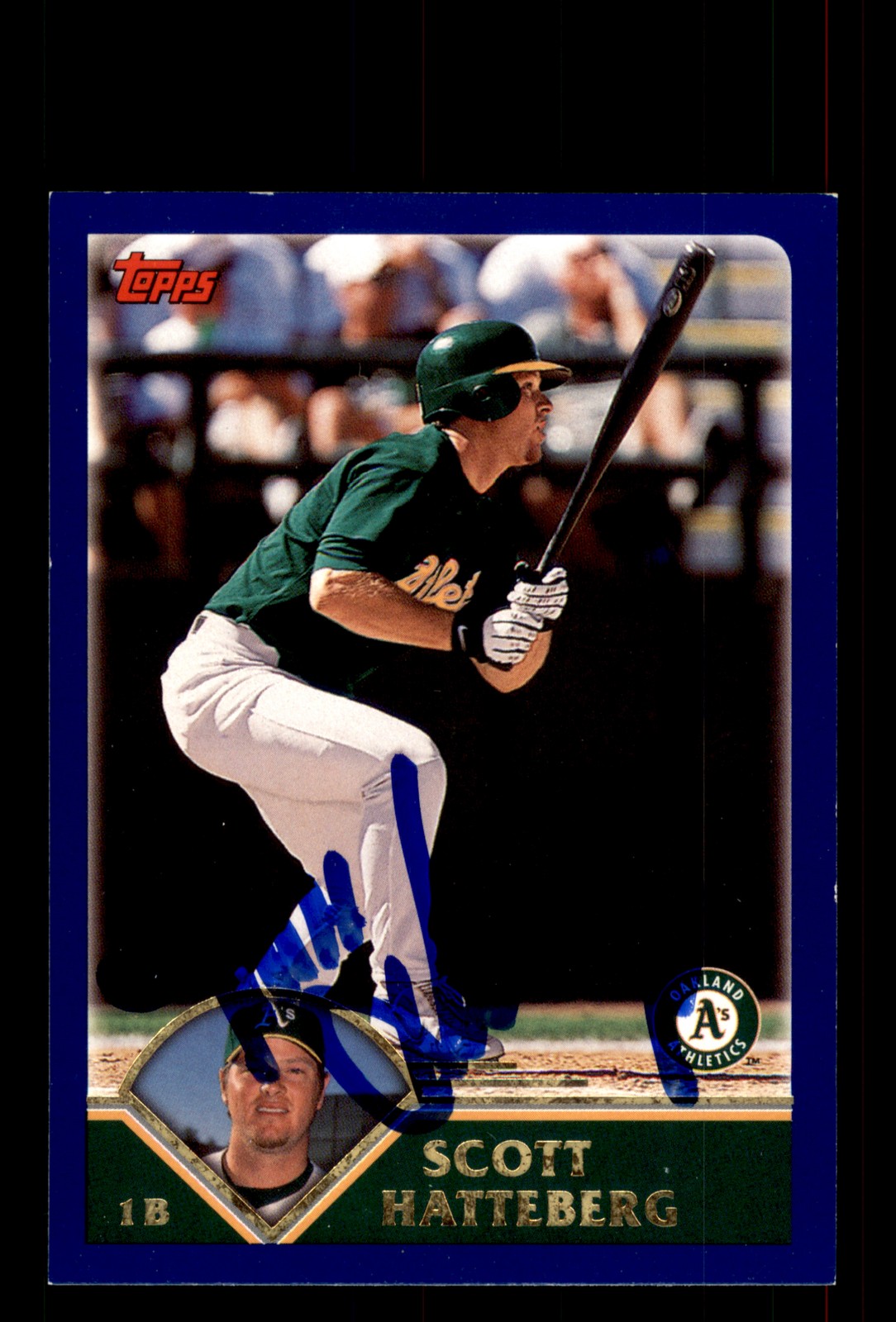 Signed Baseball Card Auto Scott Hatteberg 2003 Topps #62 Oakland Athletics