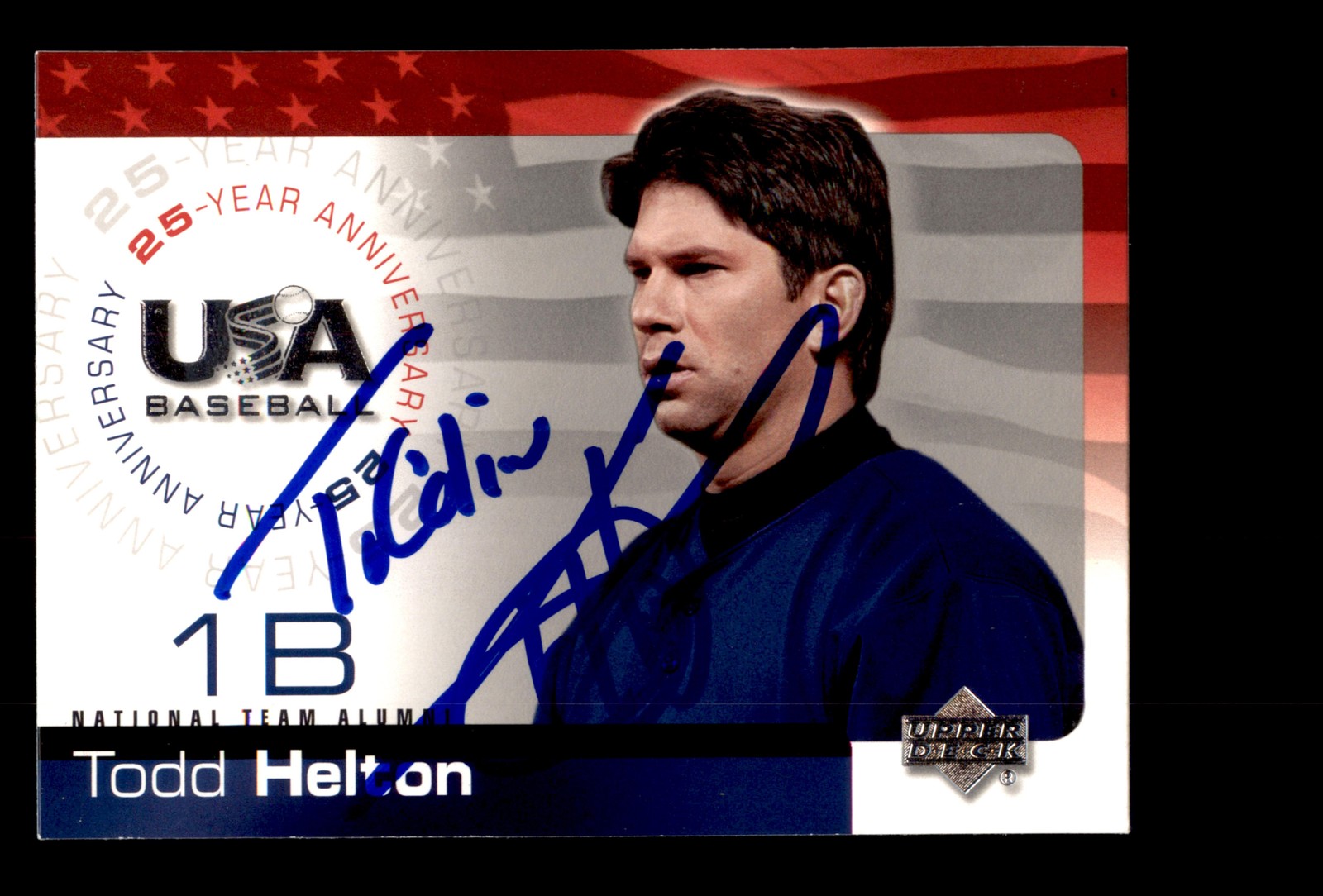 Signed Baseball Card Auto Todd Helton 2004 Upper Deck USA #USA-81 Personalized