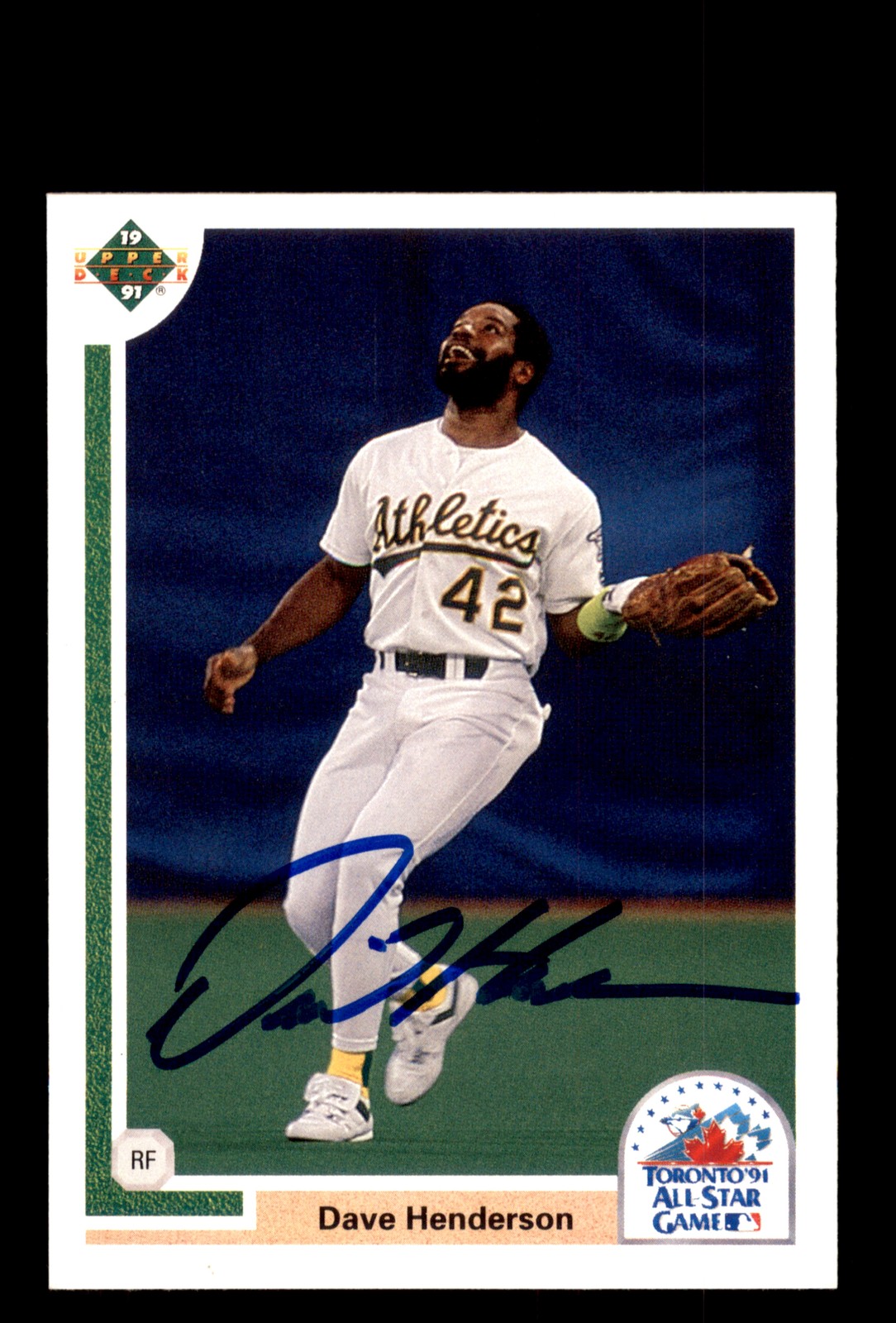 Signed Baseball Card Auto Dave Henderson 1991 Upper Deck Final Edition #88F A's