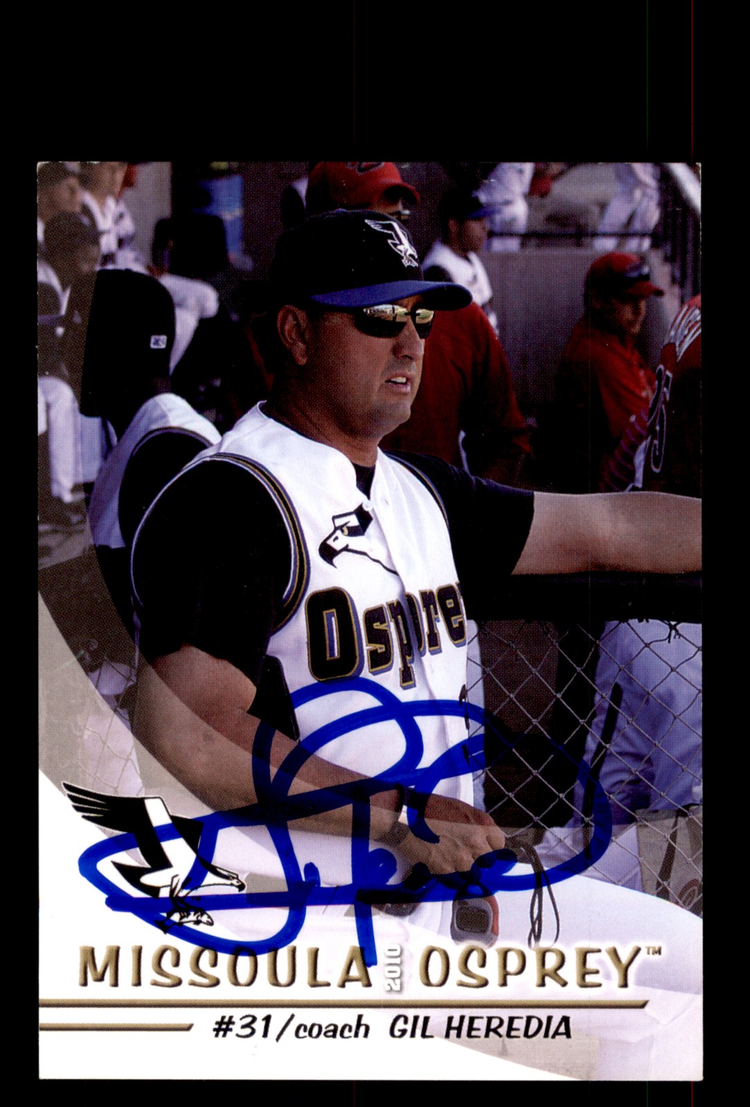Signed Baseball Card Auto Gil Heredia 2010 Grandstand Missoula Osprey