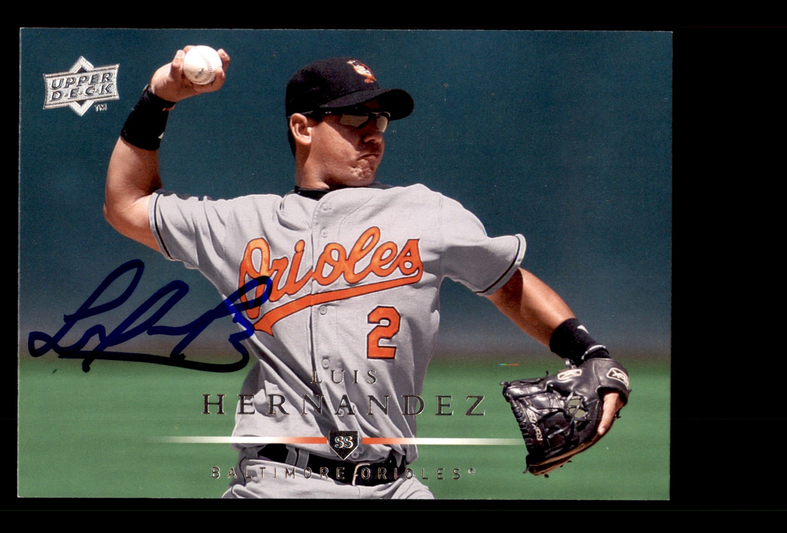 Signed Baseball Card Auto Luis Hernandez 2008 Upper Deck #427 Baltimore Orioles