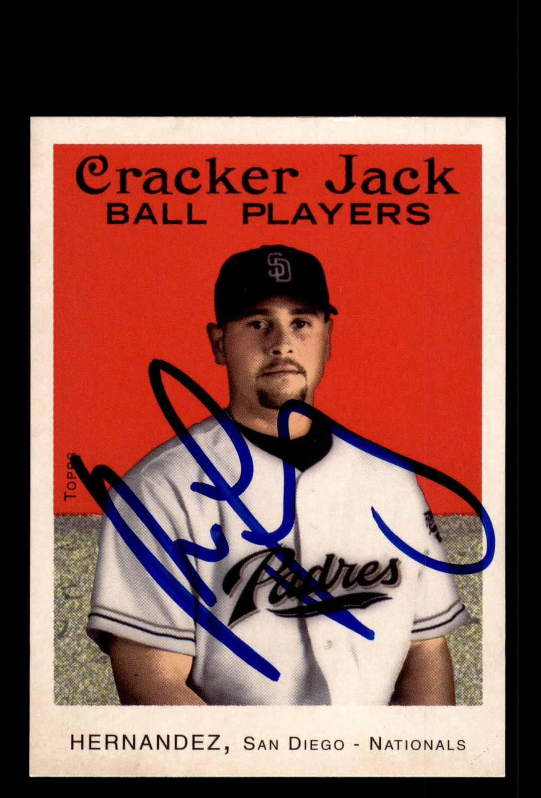 Signed Baseball Card Auto Ramon Hernandez 2004 Topps Cracker Jack #34 Padres