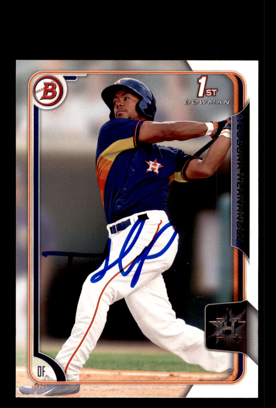 Signed Baseball Card Auto Teoscar Hernandez 2015 Bowman #BP30 Houston Astros