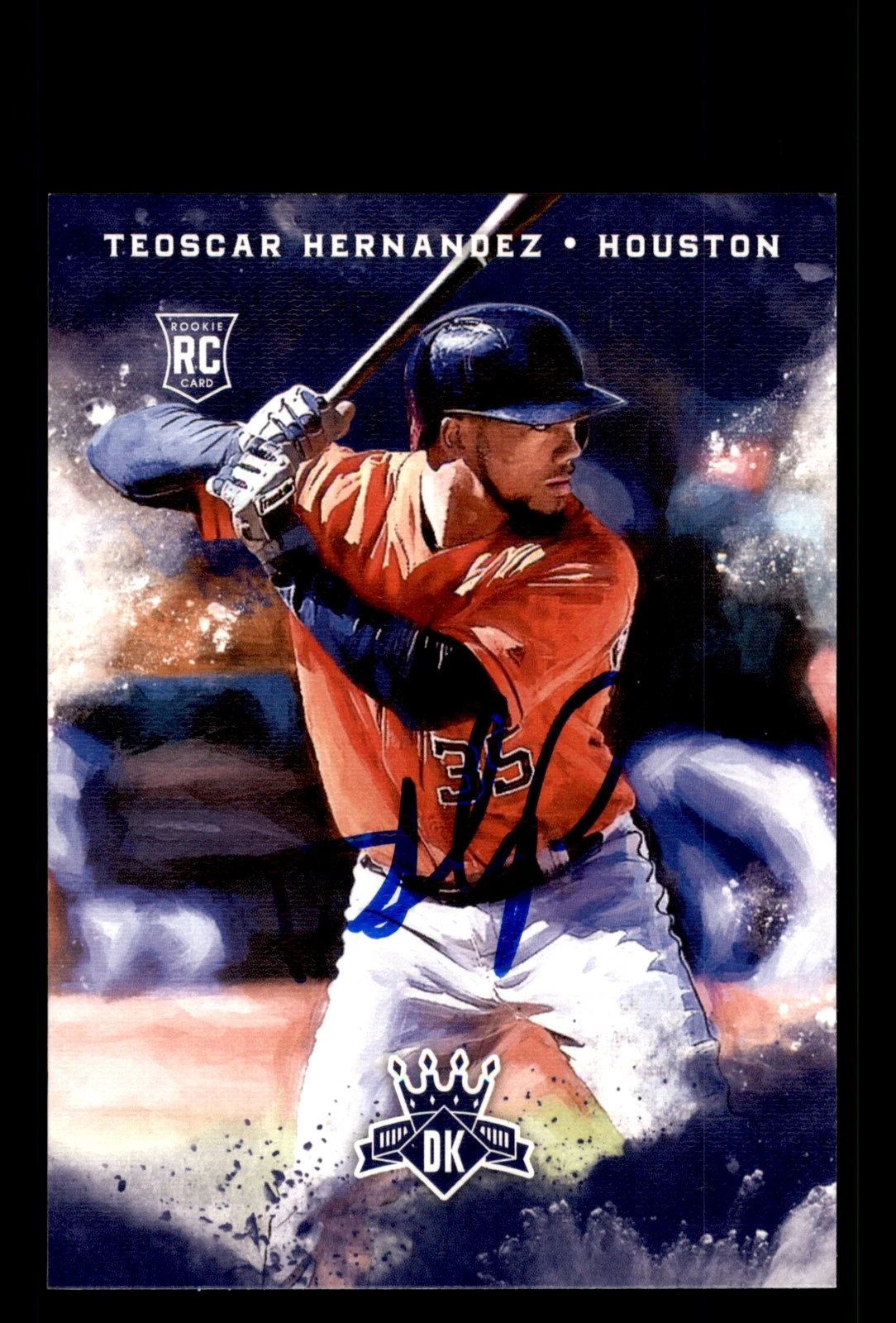 Signed Baseball Card Auto Teoscar Hernandez 2017 Panini Diamond Kings #157 RC