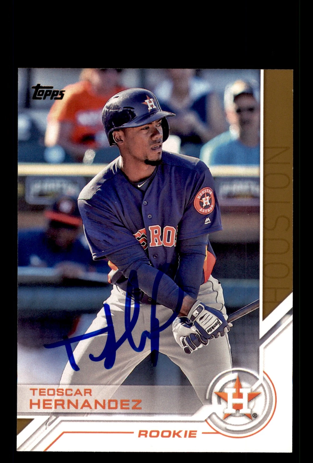 Signed Baseball Card Auto Teoscar Hernandez 2017 Topps #S-190 Houston Astros