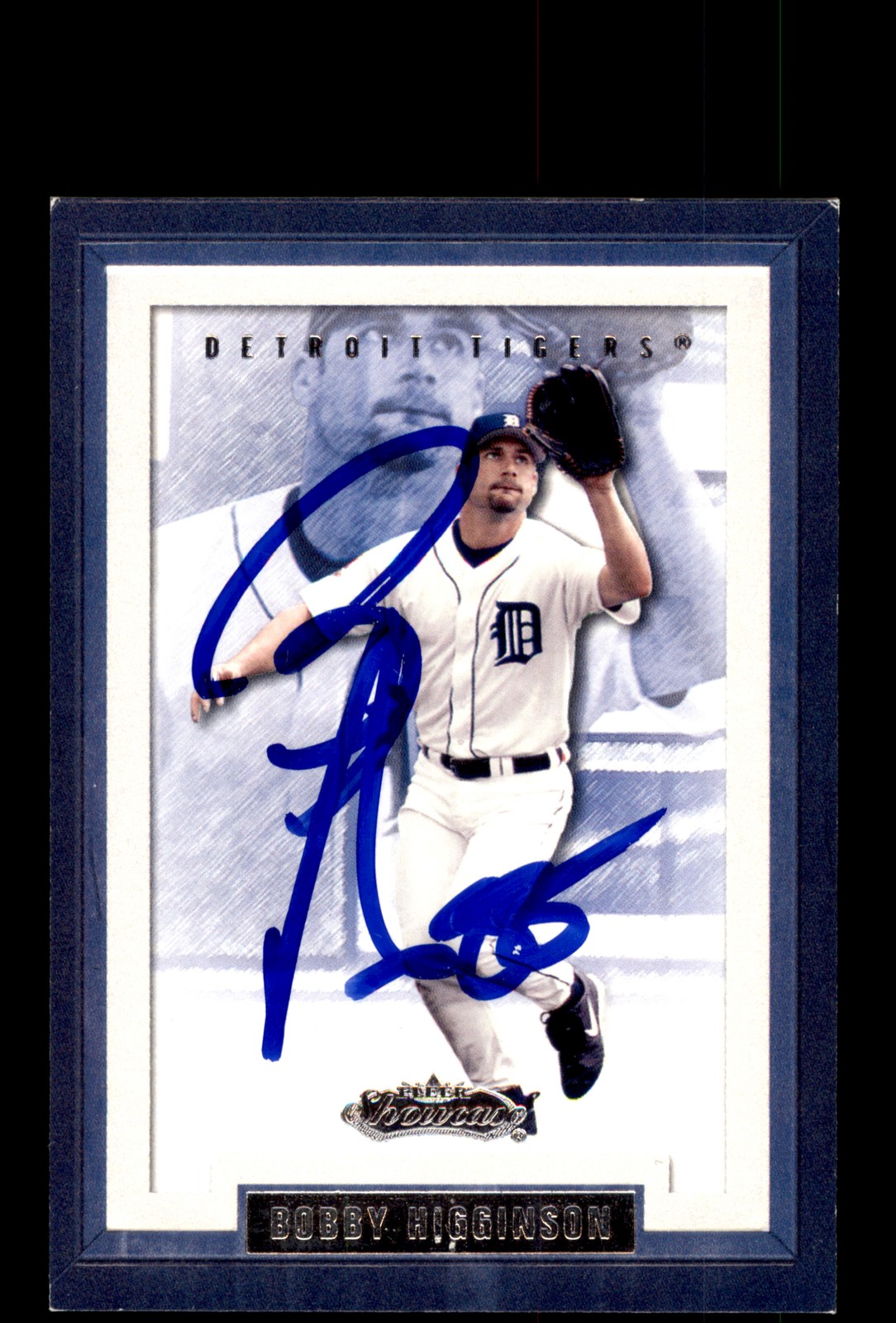 Signed Baseball Card Auto Bobby Higginson 2002 Fleer Showcase #21 Detroit Tigers