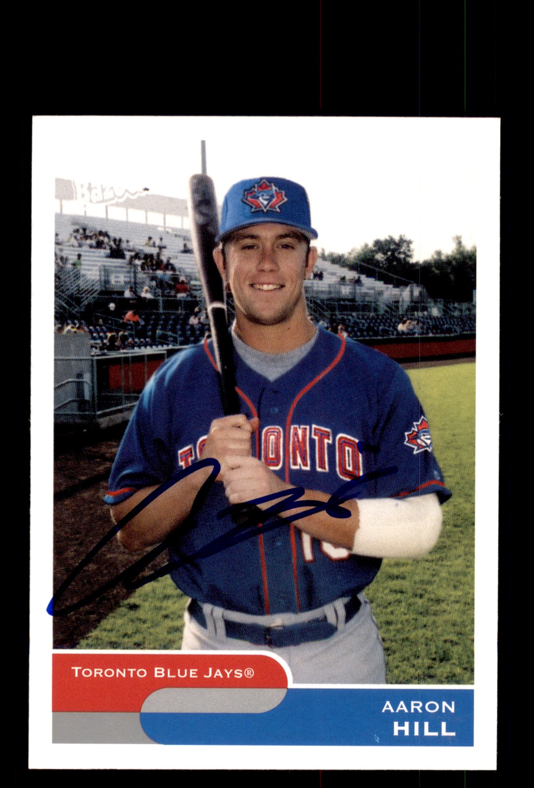 Signed Baseball Card Auto Aaron Hill 2004 Bazooka #254 Toronto Blue Jays