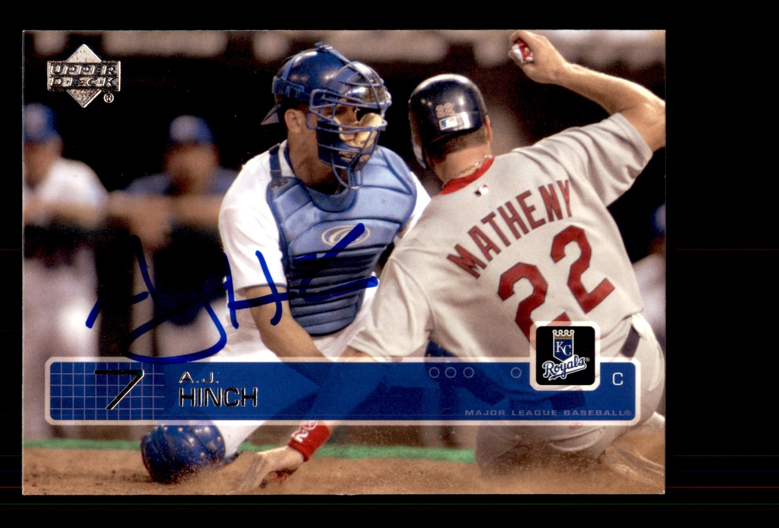 Signed Baseball Card Auto A.J. Hinch 2003 Upper Deck #102 Kansas City Royals