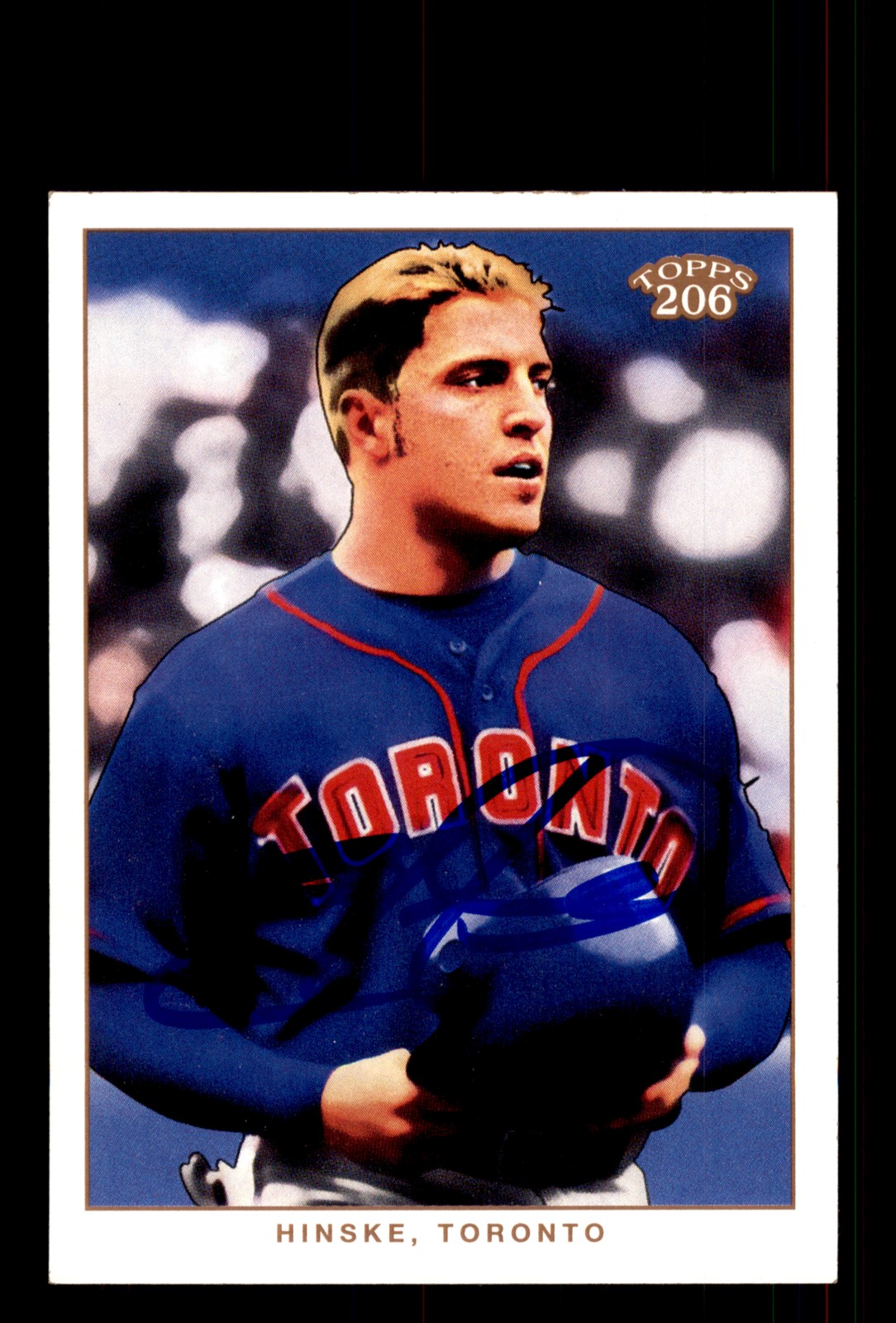 Signed Baseball Card Auto Eric Hinske 2002 Topps 206 #383 Toronto Blue Jays