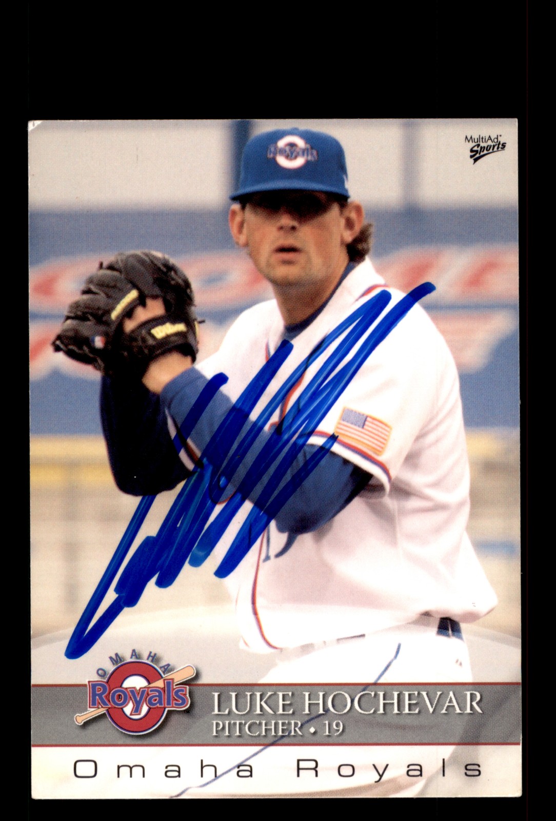 Signed Baseball Card Auto Luke Hochevar 2008 MultiAd Omaha Royals
