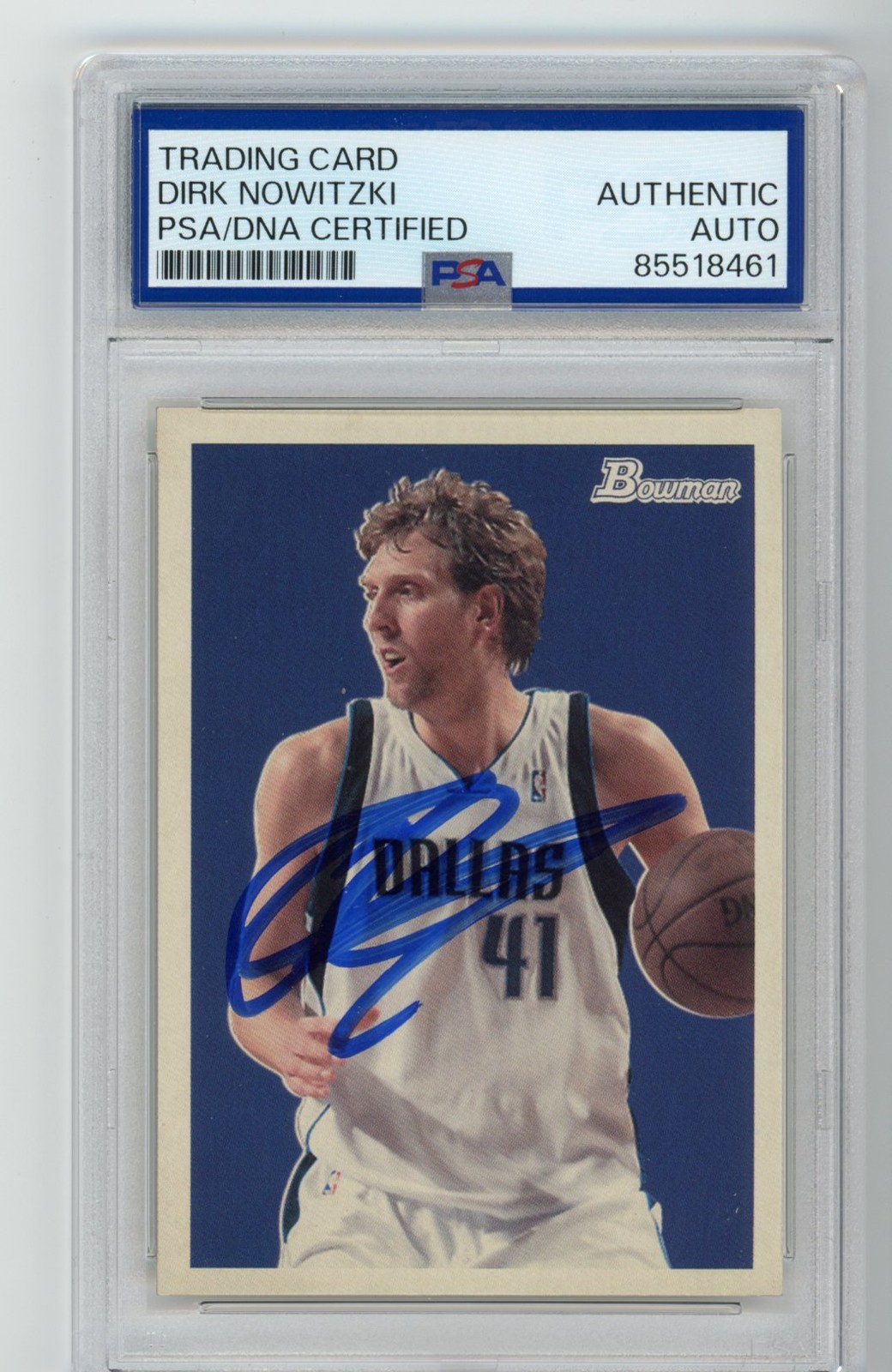 Signed Basketball Card Auto Dirk Nowitzki 2009-10 Bowman 48 #16 PSA/DNA