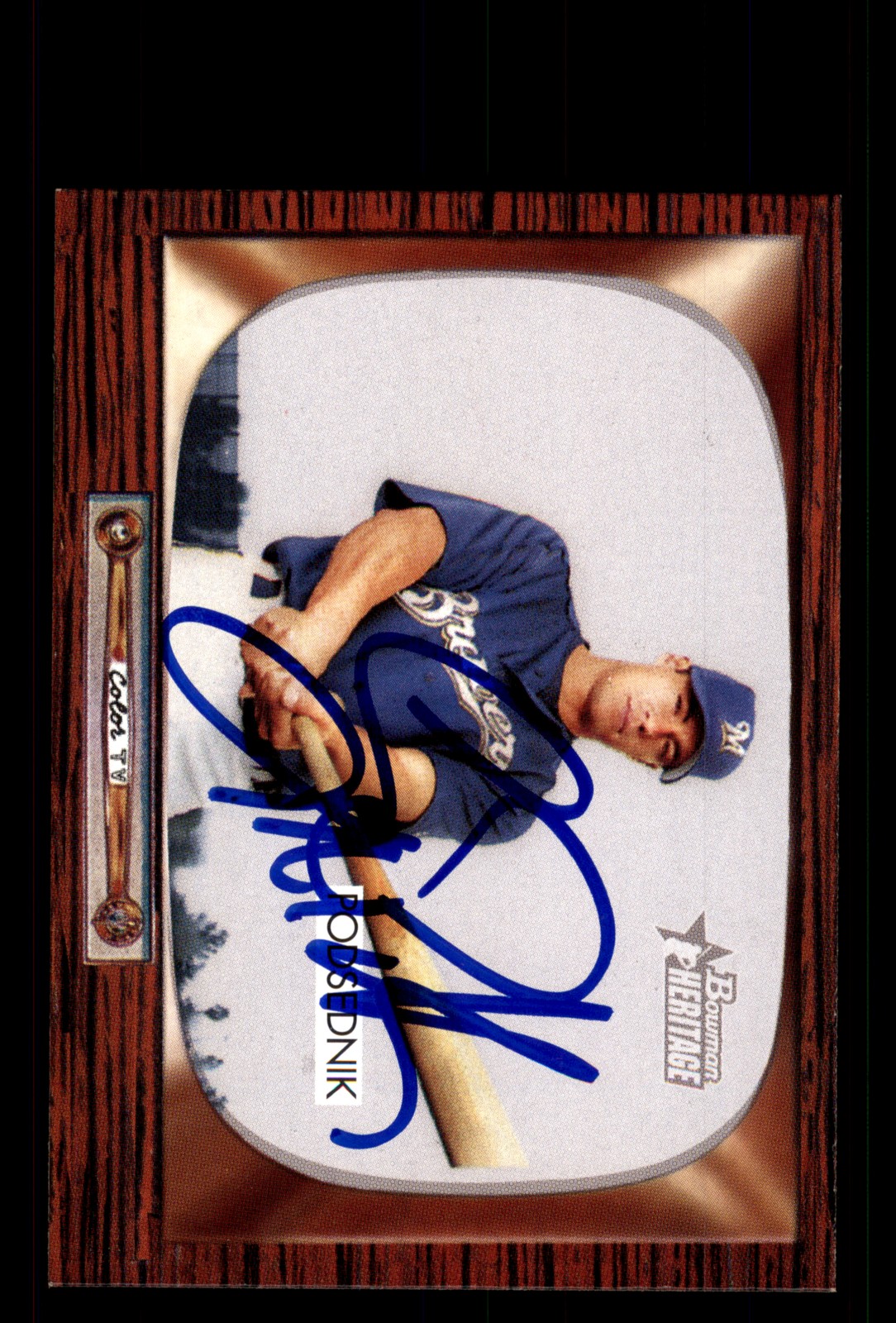 Signed Baseball Card Auto Scott Podsednik 2004 Bowman Heritage #101 Brewers