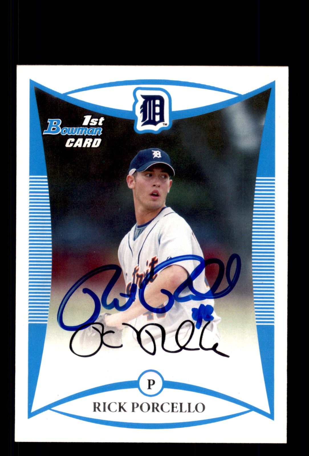 Signed Baseball Card Auto Rick Porcello 2008 Bowman #BDPP1 Detroit Tigers