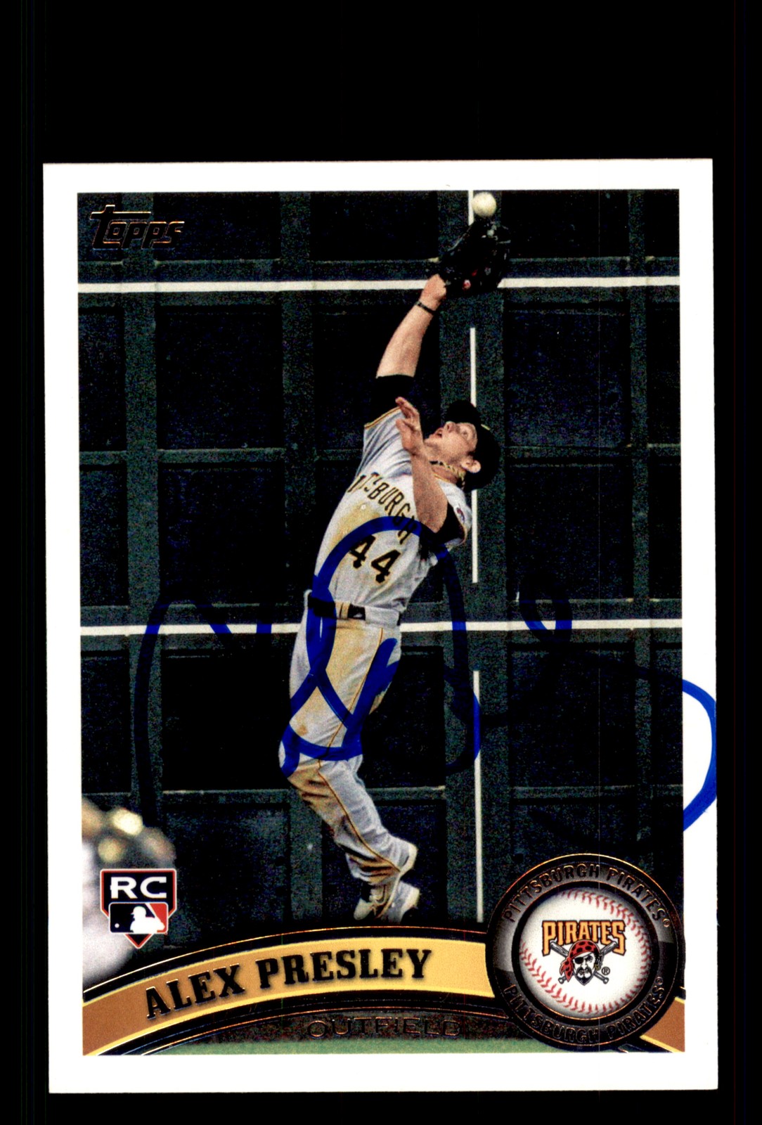 Signed Baseball Card Auto Alex Presley 2011 Topps Update #US148 Pirates