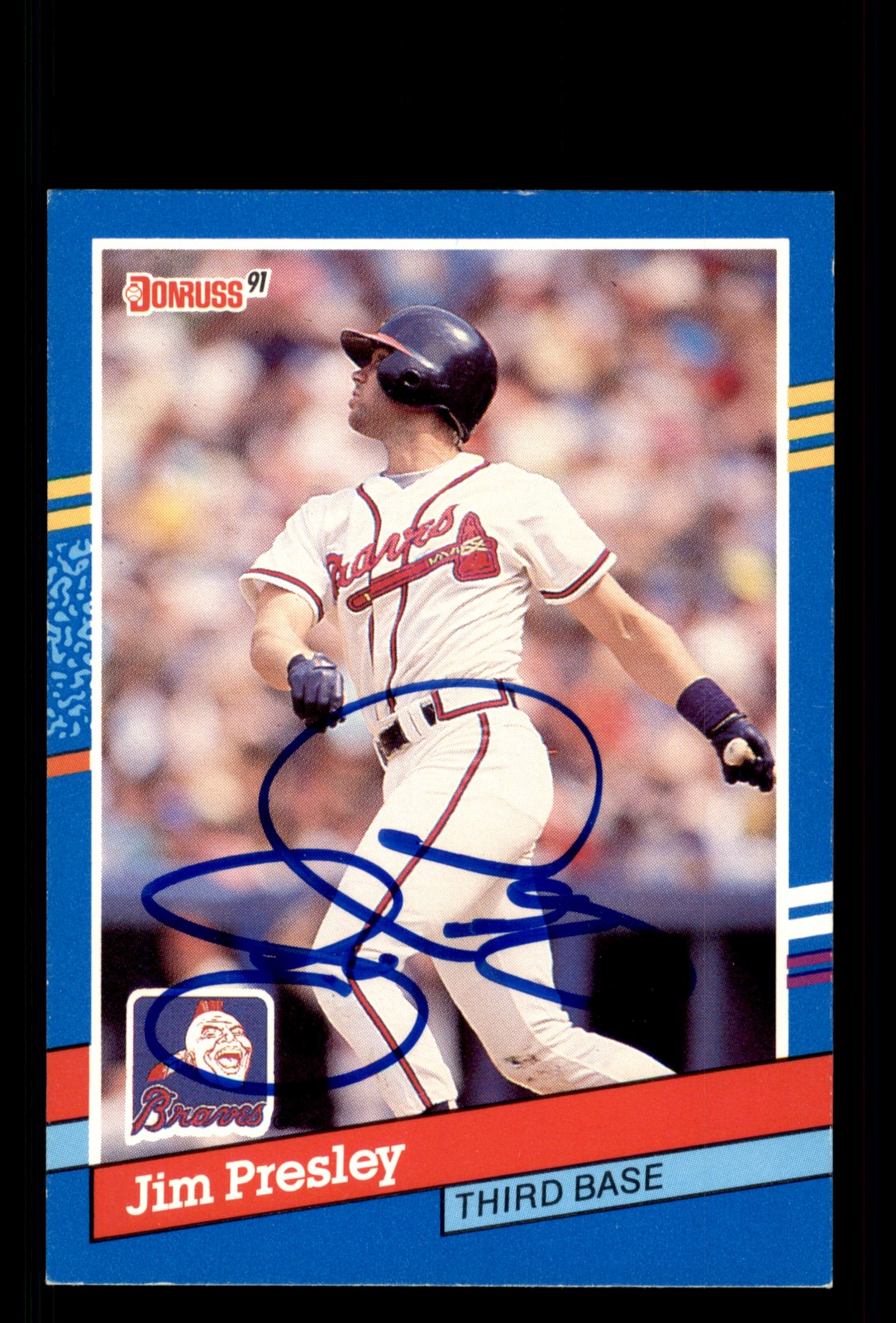 Signed Baseball Card Auto Jim Presley 1991 Donruss #173 Atlanta Braves