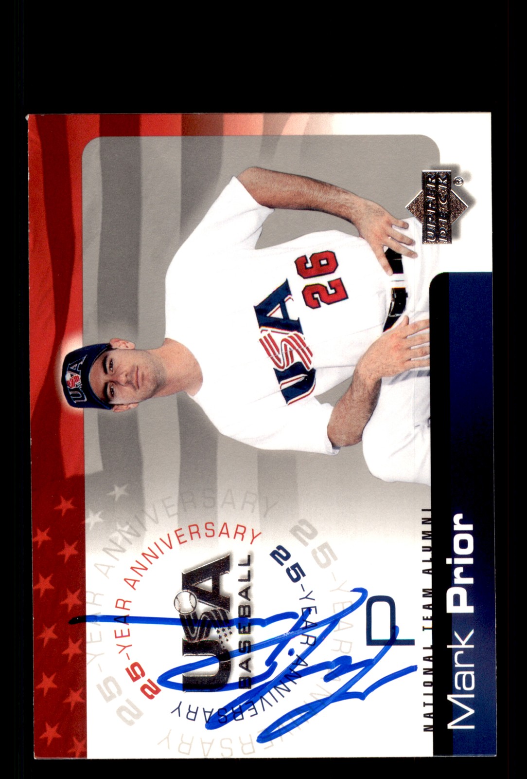 Signed Baseball Card Auto Mark Prior 2004 Upper Deck USA #USA-146