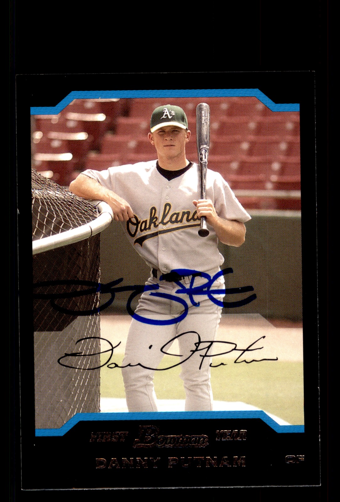 Signed Baseball Card Auto Danny Putnam 2004 Bowman #BDP65 Oakland Athletics