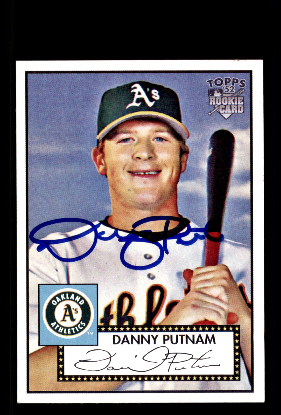 Signed Baseball Card Auto Danny Putnam 2007 Topps Rookie 52 #42 Oakland A's