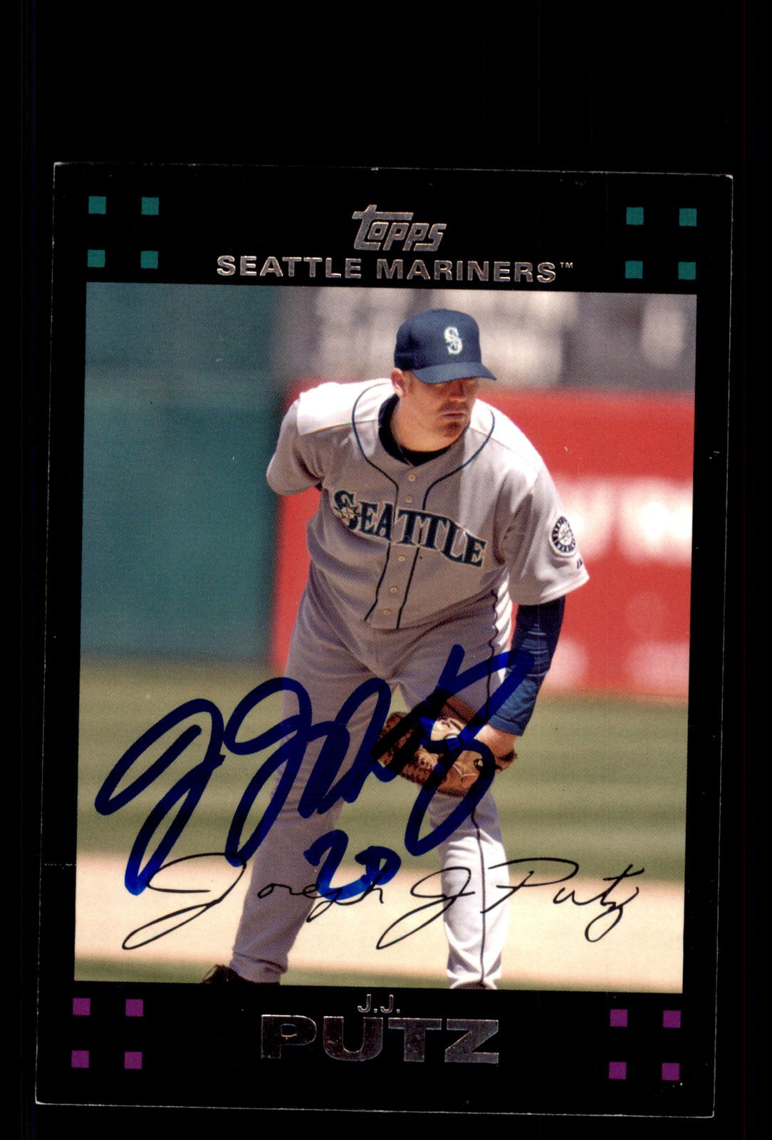 Signed Baseball Card Auto J.J. Putz 2007 Topps #190 Seattle Mariners