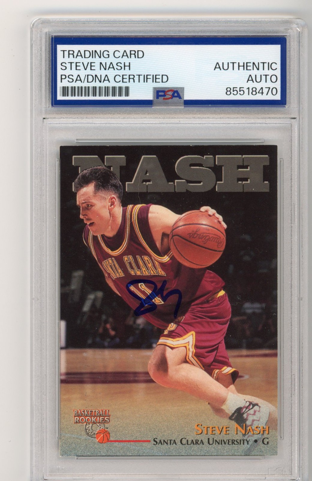 Signed Basketball Card Auto Steve Nash 1996 Score Board #18 HOF RC PSA/DNA