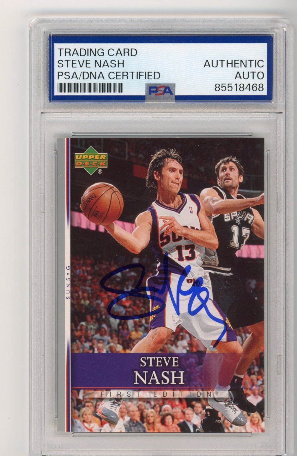 Signed Basketball Card Auto Steve Nash 2007-08 Upper Deck First Edition PSA/DNA