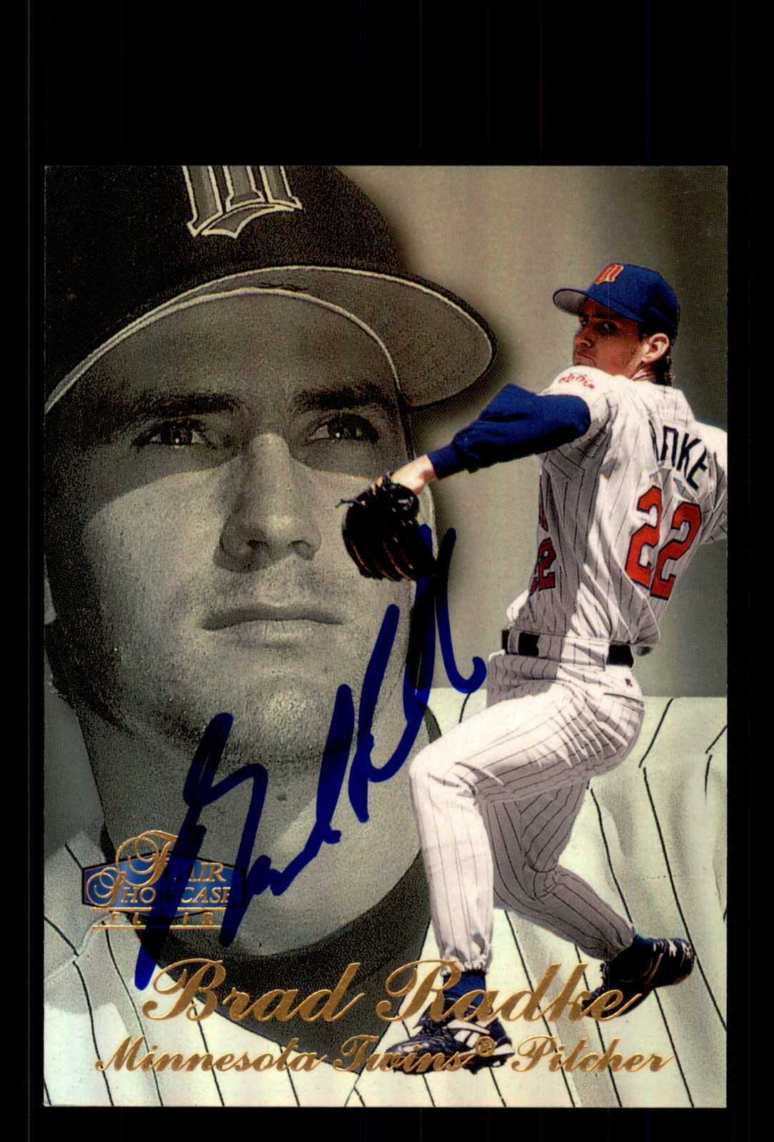 Signed Baseball Card Auto Brad Radke 1998 Flair Showcase #98 Minnesota Twins