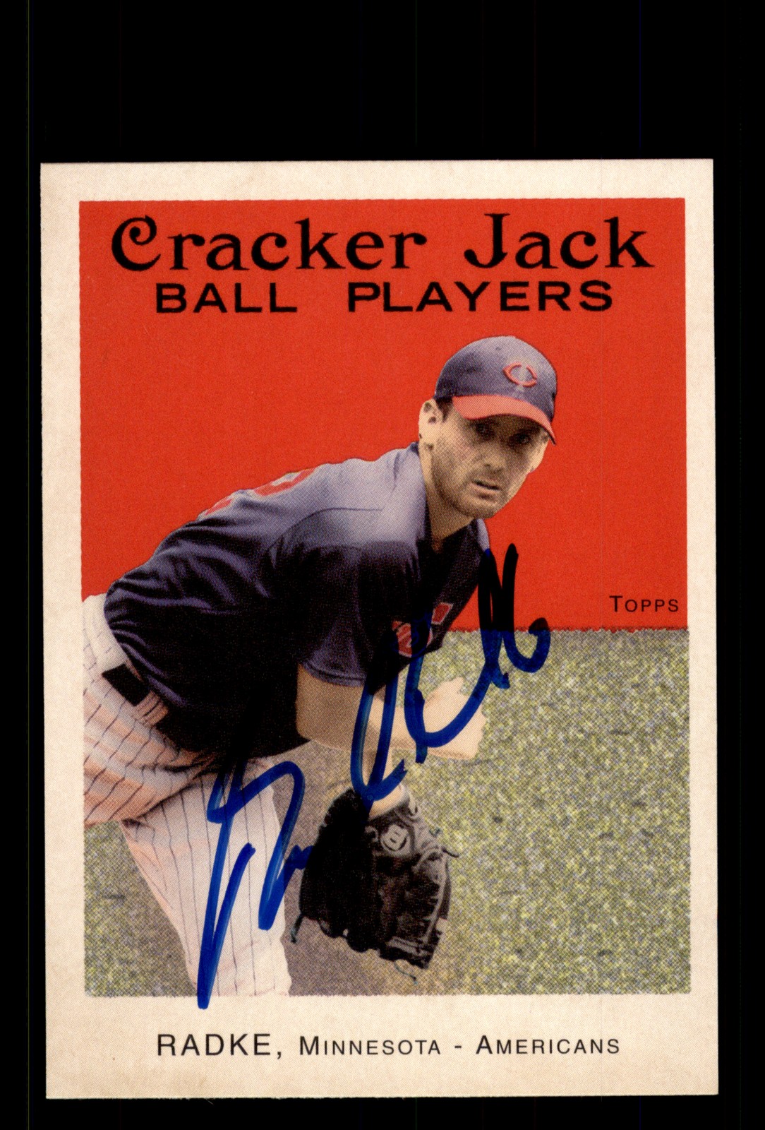 Signed Baseball Card Auto Brad Radke 2004 Topps Cracker Jack #33 Minnesota Twins