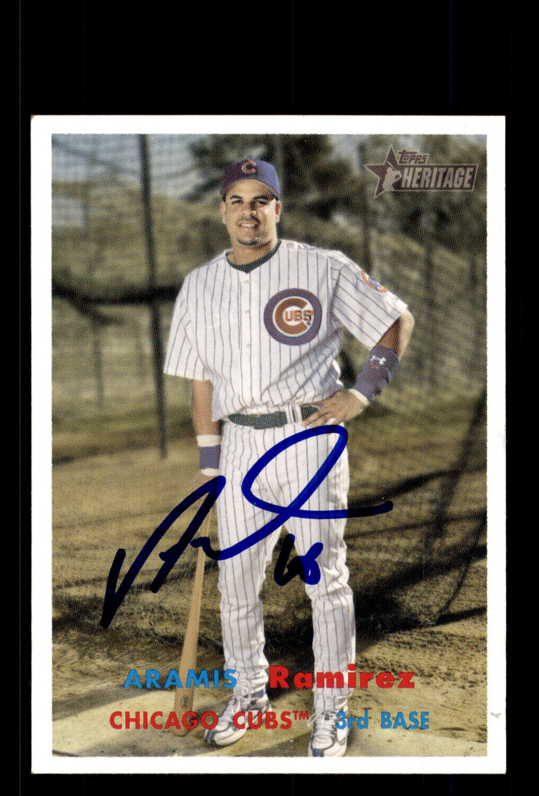 Signed Baseball Card Auto Aramis Ramirez 2006 Topps Heritage #289 Chicago Cubs